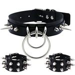 LaVenty Black Punk Gothic Bracelet Punk Wristband Choker Adjustable Sexy Chain Necklace, plastics, plastics