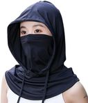 HOIROJEK Cooling Balaclava Sun Mask for Men Women Hood Full Face Mask Neck Gaiter Sun Protection Shiesty Face Cover for Motorcycle Cycling Black