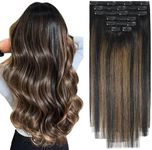 Ombre Clip in Hair Extensions Real 