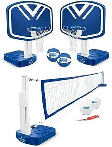 GoSports Splash Hoop 2-in-1 Full Court Pool Basketball & Volleyball Game Set