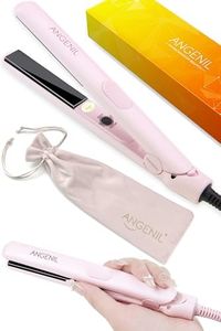 ANGENIL Pro Purple Ceramic Ultra Mini Hair Straightener for Women,Ultra Thin Hair Straighteners and Curlers in One, Dual Voltage Mini Straighteners Travel Size 1.8 cm, Ultra Small Flat Iron