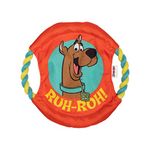 Warner Brothers-Scooby-Doo Ruh-Roh Dog Frisbee with Rope | Red, Blue, Yellow, and Brown Scooby Doo Fabric Frisbee for Dogs |Fabric Dog Toy for All Dogs