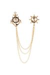 Knighthood Men's Wheel Anchor Rudder Chain Tassel Suit Collar Brooch Lapel pin