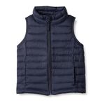 Amazon Essentials Toddler Girls' Lightweight Water-Resistant Packable Puffer Vest, Navy, 4T