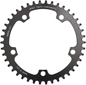 Wolf Tooth Gravel/CX 130 BCD 1x Drop Stop FlatTop Chainring Black 42T