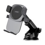 Kratos Grip X4 Dashboard & Windshield Car Mobile Holder with Strong Suction Cup | 360° Rotational Head | Stable & Secure Phone Mount | Compatible with Most Smartphones – Black