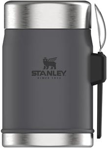 Stanley Classic Legendary Food Jar 0.4L with Spork - Keeps Cold or Hot For 7 Hours - BPA-Free Stainless Steel Soup Flask - Leakproof - Dishwasher Safe - Charcoal