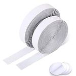 Vicloon Hook and Loop Strip, 5m Self Adhesive Sticky Back Fastening Tape Strips Set with Sticky Glue Nylon Fabric Fastener, Sticky Backed