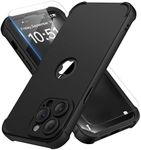 ORETECH Designed for iPhone 14 Pro Max Case with [2 x Tempered Glass Screen Protector] [Shockproof Protective] Soft TPU Silicone Phone Case for iPhone 14 Pro Max Case-6.7''Black