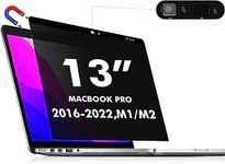 PYS Magnetic Privacy Screen for MacBook Pro 13 Inch/Air 13 Inch - Easy On/Off Anti-Blue Light Glare Privacy Screen Protector with Webcam Cover Slider, Compatible with MacBook Pro 13 (2016-2022, M1, M2)