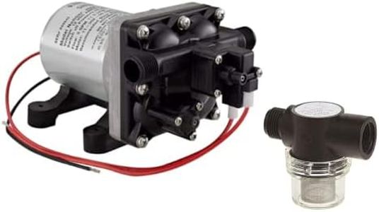 SCT Shurflo 12 Volt RV Water Pump 3.0 GPM - 4008-101-A65 / E65 & 1/2" | RV Plumbing & Camper Water Pump | Twist-On Optional Pipe Strainer Bundle | (Receive 1 Pump with Strainer)…