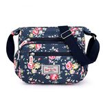 Crossbody Bag for Women Canvas Messenger Bag Waterproof Lightweight Shoulder Handbags with Multi Pocket Adjustable Strap for Daily Use Work Travel (Dark Blue)