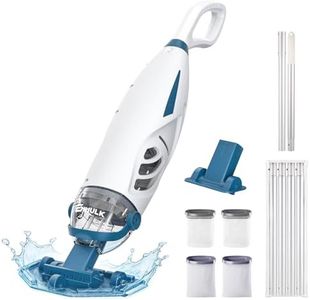 ENHULK Cordless Pool Vacuum with 9' Extra Long Extension Pole, Upgraded 26.5 GPM Powerful Suction, 4 Filter Units, 1H Runtime, Handheld Rechargeable Pool Cleaner for Above/Inground Pools, PC68 Pro