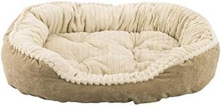 Ethical Pets Sleep Zone Faux Suede Carved Plush Lounger, Cuddler, Napper Dog Bed - Fabric Bottom - 32X25 Inches/Tan/Attractive, Durable, Comfortable, Washable.