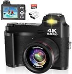 Digital Camera for Photography 4K 48MP Vlogging Camera with 32G SD Card Macro Lens & 3.0" 18X Digital Zoom Rechargeable Point and Shoot Cameras,Video Camera for Kids/Adult/Elderly/Beginners