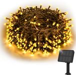 Solar String Lights,Etopgo12M 120LED Solar Powered Fairy Lights Outdoor Lights Waterproof 8 Modes Solar Powered Decorative Lights for Tree,Patio,Garden,Yard,Home,Wedding,Party