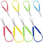 8 Pcs Loop Scissors, AIFUDA 5.5" and 8" Color Self-Opening Adaptive Scissors Set, Small, Easy-Open Squeeze Handles, Right and Lefty Support,Loop Scissors for Adults and Special Needs