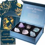 Faivykyd Aquarius Birthday Crystals Gifts - w/50 Daily Affirmations Cards and 6 Healing Crystals Natural Stones, Positive Affirmations with Inspirational Quotes, Spiritual Gifts for Women