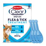 Bob Martin Clear Spot On Flea Treatment for Cats & Kittens - Kills Fleas & Ticks (3 Pipettes)