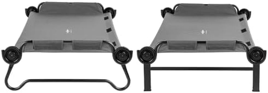 Disc-O-Bed XL Outdoor Modular 2 Person Double Camping Cot Portable Bed with 2 Height Options for Adults, Sleep Solution for Tents, Grey