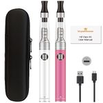 E Cigarettes Vape Pen Starter Pack VapeMaster H2 Kit, 2 Vape Pens, Easy Top Fill Cartridge, Long Lasting Battery, Pure Vapor - No eLiquid, No Nicotine