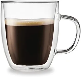 Godinger Large Coffee Mug Glass Double Wall Insulated - 16oz