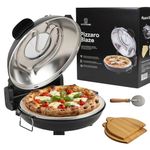MisterChef Electric Pizza Oven – 12-Inch Ceramic Stone – Viewing Window – 900°F (450°C) High-Heat Countertop Pizza Maker – For Crispy Crusts, Flatbreads, Quesadillas & More – Black