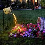 Watering can with Lights,Solar Lantern Outdoor Hanging Waterproof, Decorative Retro Metal Solar Lights for Table Patio Yard Pathway Walkway