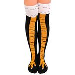 Christmas Gift Chicken Legs Socks Knee High Socks Chicken Feet Thigh High Stockings Novelty Funny Socks for Women's 7-9 (over the knee)