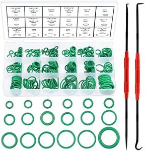 Tanstic 272Pcs Rubber O Rings Kit & Hook Set, 18 Sizes Rubber Washer Gasket Assortment Set, Hooked Tool O-Ring Seal Gasket Mini Precision Hooks Puller Remover for Car Repair