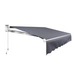 8 x 7 Ft Awnings for House, Manual Retractable Patio Awning Sun Shade with UV & Water-Resistant Fabric and Aluminum Frame, Adjustable Awning for Decks Window Door Patio with 47Inch Crank Handle