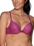 Vanity Fair Women's Ego Boost Add Push Up Bra (+1 Cup Size), Underwire - Wild Berry Jacquard, 34C