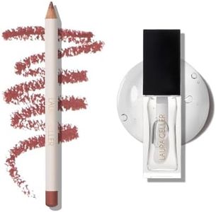 LAURA GELLER Nourishing Fine Shine Glossy Lip Oil, Glass Half Full + Marble Lips Multidimensional Lip Liner, Tranquil Terracotta | Get All-Day Hydrated Lips