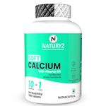 Naturyz Soft Calcium with Plant Vitamin D3 | Highest 10 Nutrients | Easy to Digest | Zinc | Magnesium | Fortified with Whole foods | Faster Absorption Triple Blend | Ideal Supplement for Bone Health & Joint Support - 50 Tablets