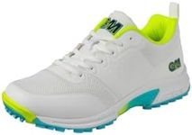 Gunn & Moore Unisex Aion Cricket Shoe, White Fluro Yellow Blue, 12 US Women