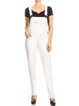 Anna-Kaci Womens Loose Denim Overalls Pants Fashion Bib Jeans Jumpsuits for Women, White, M