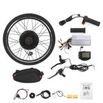 Electric Bike Conversion Kit 48V Rear Wheel Hub Motor Nylon Tire Brake Lever with LCD Meter 26in EBike Conversion Kit (1500W)