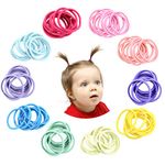 Hanyousheng 200 Pieces Hair Ties,Elastic Hairbands Ponytail Holders Hair Tie, Multicolor 2mm Hair Bands No Crease Hair Elastics Small Ponytail Holders Hair Accessories for Kids Girls Infants Toddlers