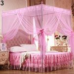 Mosquito Net, Romantic Princess Lace Canopy Mosquito Net No Frame for Twin Full Queen King Bed Pink Full