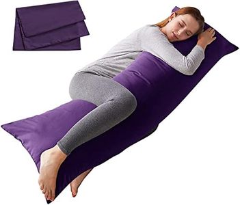 ELNIDO QUEEN Body Pillow with Pillowcase - Soft Long Bed Pillow for Adults - Breathable Full Body Pillow Insert for Sleeping, 20x54inches, Purple