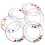 Toyvian 6Pcs Baby Rattles Shaking Ring Toys Set Clear Hand Bell Shaker DIY Soothing Toys Accessories for Infant Toddler Newborn Kids Boys Girls