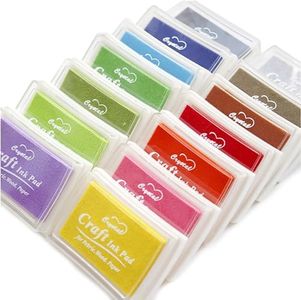 Craft Ink Pad Stamps Partner DIY Color, 15 Color Ink Pad for Stamps, Paper, Wood Fabric, Kid's Rubber Stamp Scrapbooking Card Making Beautiful Water-Soluble Colors (Pack of 15) by Weierken.
