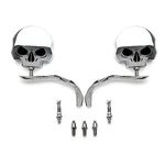 SMT-Skull Flame Chrome Side Mirrors Compatible With Harley Dyna Softail Sportster Bobber Chopper [B00RW3DJTC]