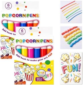 Popcorn Pens 3D Art Kit, 6 Colors Puffy Paint Pens for Crafts, 2Pcs