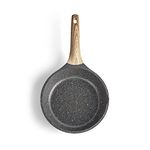 Caannasweis Omelette Skillet with Soft Touch Handle Nonstick Stone Frying Pan Induction Compatible (Grey, 8 inch)