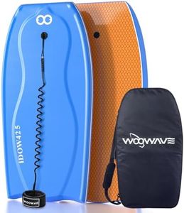 WOOWAVE Bodyboard 42.5 inch Includes Premium Body Board Bag and Coiled Wrist Leash, Pro Performance Body Board for Kids Adults - PE Core, IXPE Foam Deck, HDPE Slick Bottom, FRP Stringers (Blue)