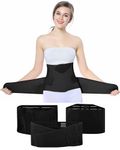 OKPOW 3 in 1 Postpartum Belly Wrap Postpartum Belt Band Post Partum Women Belly Belt Girdle Support Recovery Corset Wrap Body Shaper for After Birth Postnatal C-Section Waist Pelvis Shapewear Black