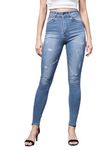 Miss Chase Women's Skinny Fit High/Mid Rise Regular Length Stretchable Denim Jeans (MCSS21DEN99-38-318-30, Charlotte Blue, 30)