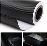 1520mm x 600mm 3D Black carbon fibre Vinyl bubble Free Vinyl Car Van Bike Self Adhesive 3d Textured Wrap Wrapping