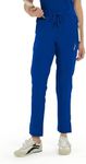 Kitmaz Medical Scrub Pants for Women, Mid Rise Skinny Straight Cargo with Yoga Waistband, Stretch, Anti-Wrinkle & 10 Pockets RoyalBlue